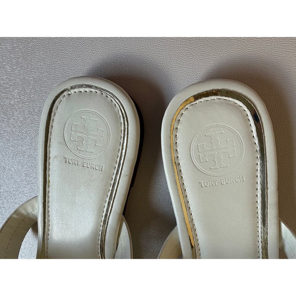 Tory Burch Women's Light Cream / Gold Metal Miller Sandals Size 42/12 - Picture 5 of 11